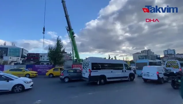 Ataşehir’de inşaat işçisi vinçten düştü!