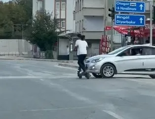 Elazığda otomobille scooter çarpıştı: Takla attılar