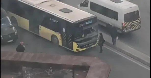 İETT otobüsünün önünde dikildi! Bahçelievler'de ilginç anlar