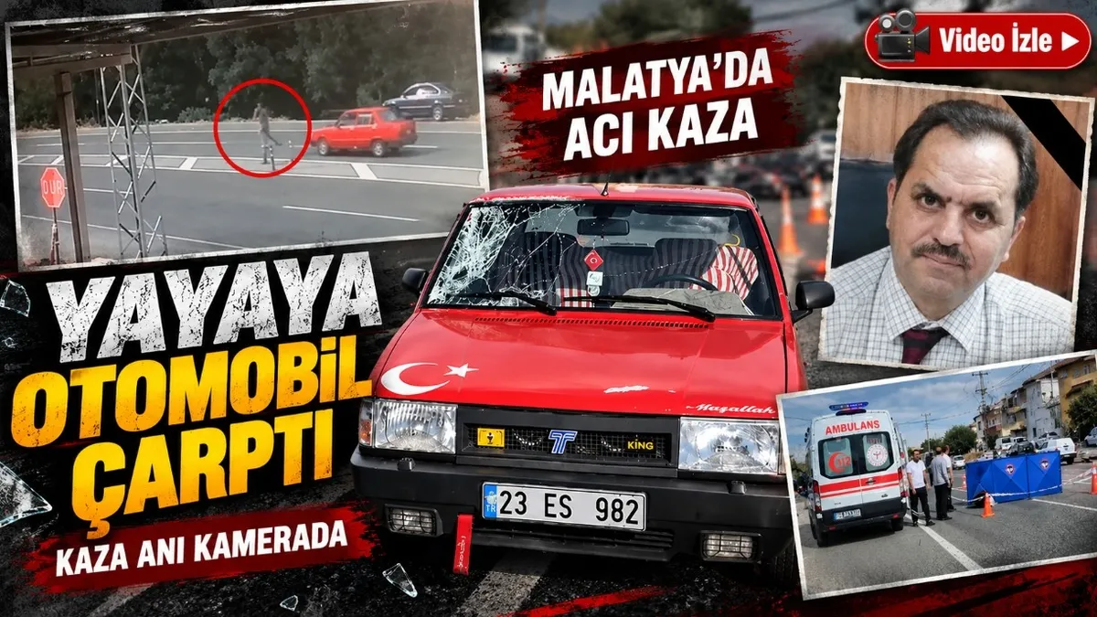 Malatya'da yolun karşısına geçmeye çalışan yayaya otomobil çarptı! Kaza kamerada