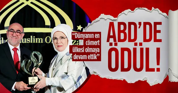 Son dakika: Emine Erdoğan'a ABD'de ödül