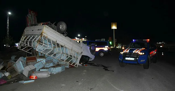 Arı kovanı yüklü kamyon TIR’la çarpıştı