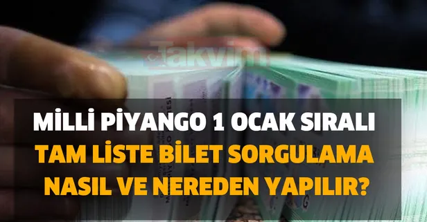 31 12 20 Milli Piyango Sorgulama Milli Piyango 1 Ocak Sirali Tam Liste Bilet Sorgulama Nasil Ve Nereden Yapilir Takvim