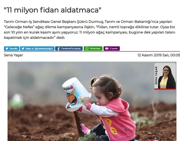 Bir dikili ağacı olmayanlar 11 milyon fidanı baltalama peşinde!-1