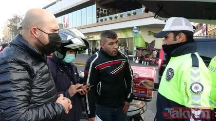 Taksim Meydanı’nda yaya yoluna giren kuryelere ceza yağdı