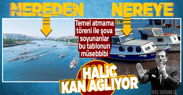 'Temel atmama töreni' ile şova soyunan İmamoğlu İBB'si Haliç'e yazık ediyor! Durum içler acısı, suyun rengi değişti...