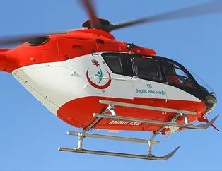 Trabzon’da hastaneye yetiştirilmesi gereken işçiye ambulans helikopter desteği