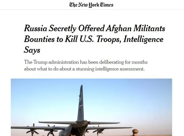 ABD merkezli New York Times'tan kriz çıkartacak bomba iddia: Rusya Taliban’a ABD askerlerini öldürdüğü için ödül verdi-1