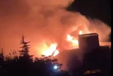 Taburun yatakhanesi yandı