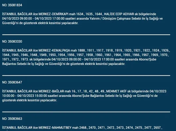 O ilçelerde yaşayanlara uyarı! Hemen önlem alın! Arnavutköy Bağcılar Bakırköy Başakşehir Beşiktaş Esenyurt Beylikdüzü'nde 17.00'ye kadar sürecek-6