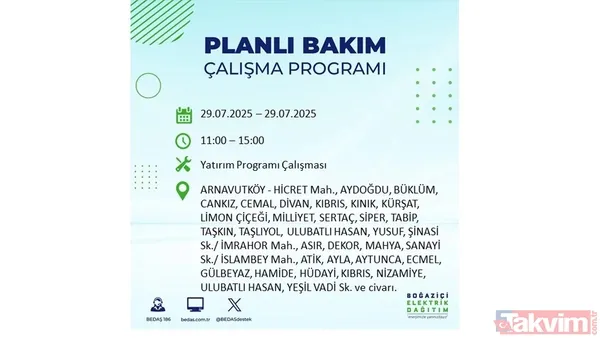 Bugün İstanbul'da elektrik ve su kesintisi var mı? BEDAŞ ve İSKİ duyurdu: Hangi ilçeler etkilenecek? - 36