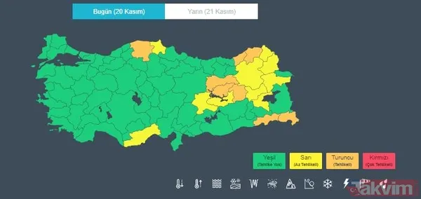 HAVA DURUMU | Meteoroloji'den 19 ile sarı ve turuncu kodlu uyarı! Yağmur ve kar yağacak mı? - 14