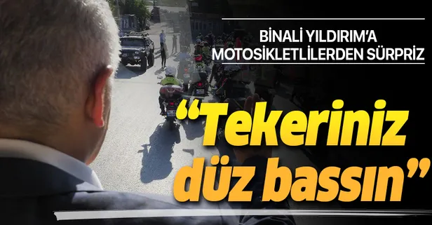 Binali Yıldırım'a motosikletlilerden sürpriz