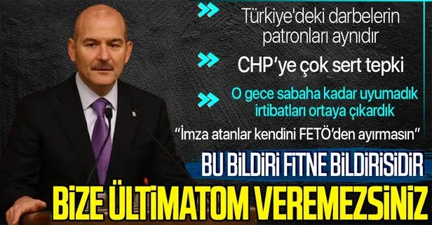 İçişleri Bakanı Süleyman Soylu’dan 104 hadsiz amiral eskisine sert tepki: Bir gece yarısı bildirisiyle bize ültimatom veremezsiniz