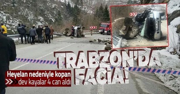 Son dakika: Trabzon’da facia! Dağdan kopan parçalar 4 can aldı