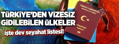 Türkiye’den vizesiz gidilebilen ülkeler