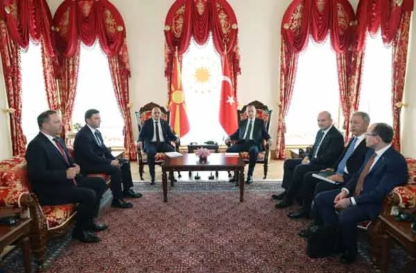 Son dakika: Başkan Erdoğan Kuzey Makedonya Başbakanı Kovacevski'yi kabul etti-2