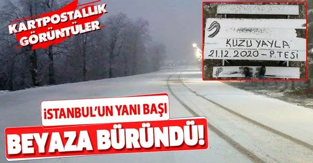 Kar yağışı İstanbul’un yanı başına geldi! Kocaeli Kartepe’nin yüksek kesimleri beyaza büründü | HAVA DURUMU