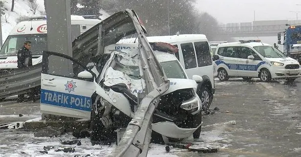 İstanbul’da feci kaza! Sivil polis aracı, trafik polisi aracına çarptı! Yaralılar var