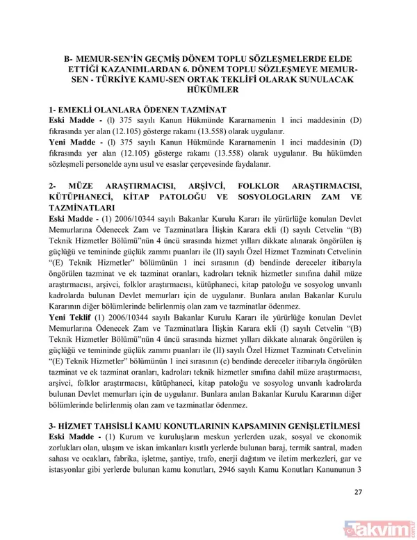 Sendikalar memur ve memur emeklisi için ne talep etti? Memur toplu sözleşme zammı yüzde kaç? İşte detaylar... - 31