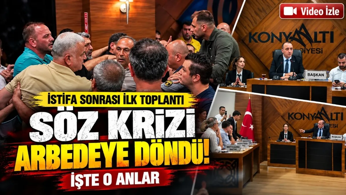 Konyaaltı Meclisi’nde arbede anları kamerada