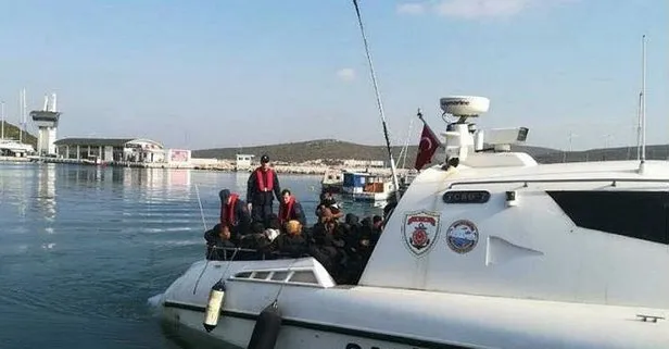 İzmir Urla açıklarında 60 kaçak göçmen yakalandı