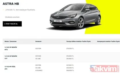 Nisan 2021 sıfır araba fiyat listesi! 12 ay ve %0 faiz fırsatı için son günler! Opel, Volkswagen, Toyota...