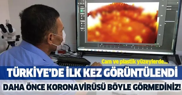 Covid-19 ilk kez 3 boyutlu görüntülendi! Cam ve plastik yüzeyde...