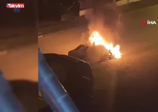 Bolu’da otomobil alev alev yandı