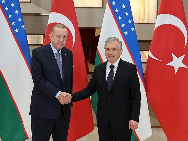 Başkan Erdoğan Özbekistan'da! Diplomasi temasları başladı... İlk görüşme Mirziyoyev ile-7