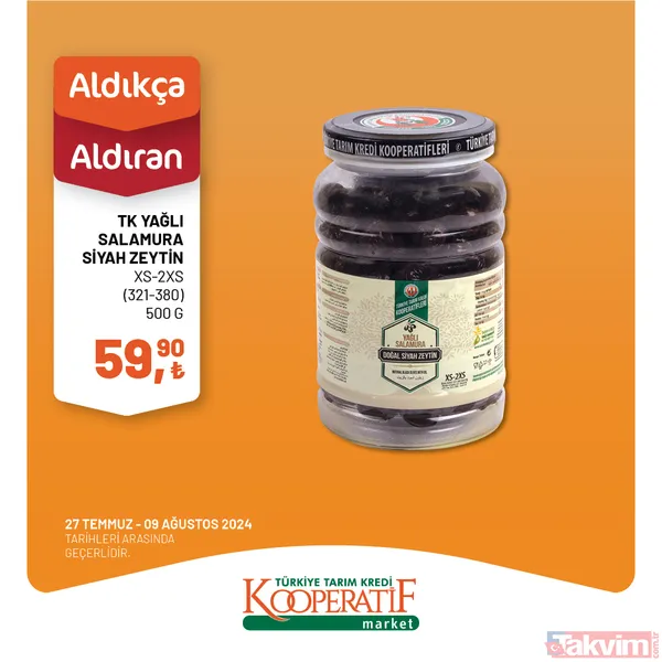 Tarım Kredi Market'te 60 üründe dev indirim! Katalogda yok yok! Taze Kaşar 249 TL, Siyah Zeytin 115 TL, Tuvalet Kağıdı 40'lı 209 TL... - 28