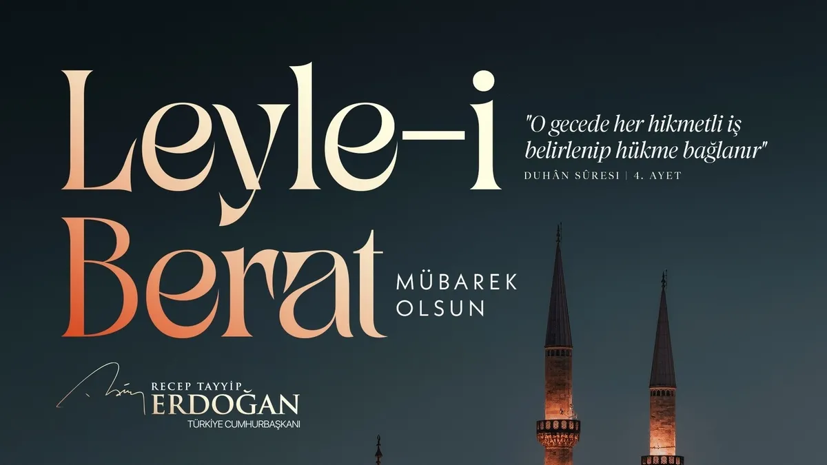 Başkan Erdoğan'dan Berat Kandili mesajı! "Gecemiz mübarek olsun"