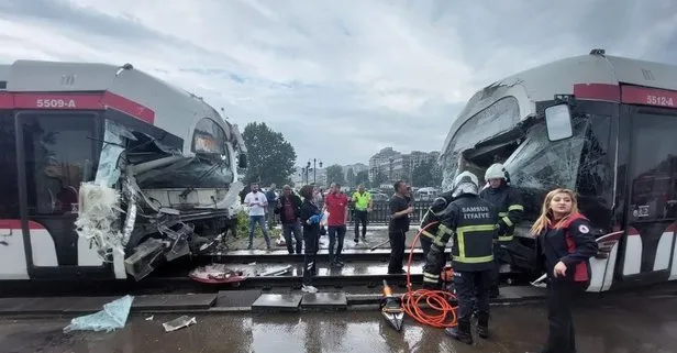 Samsun’da iki tramvay kafa kafaya çarpıştı; 2’si ağır 26 yaralı