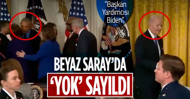 Beyaz Saray'da Obama'nın yanında 'yok sayılan' ABD Başkanı Biden'ın halleri gündem oldu
