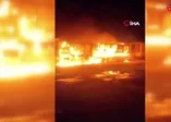 Kamyon dorseleri alev alev yandı