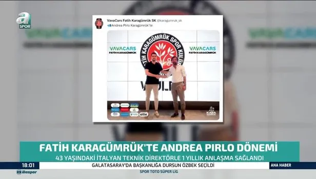 Fatih Karagümrük'te Andrea Pirlo dönemi!