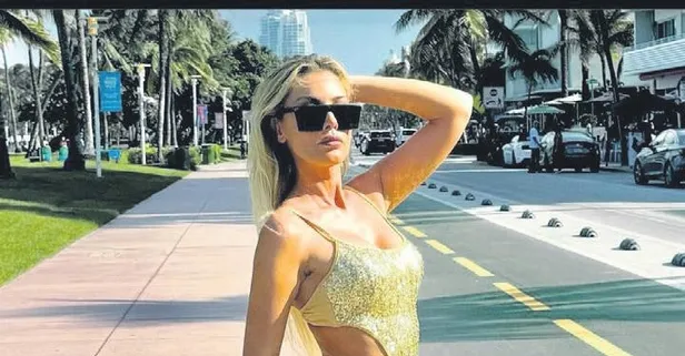 Petek Dinçöz, Miami sokaklarını mayosuyla dolaştı