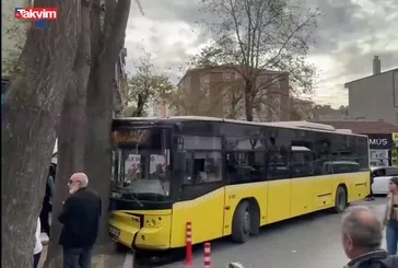 Bağcılar'da İETT otobüsü ağaca çarptı
