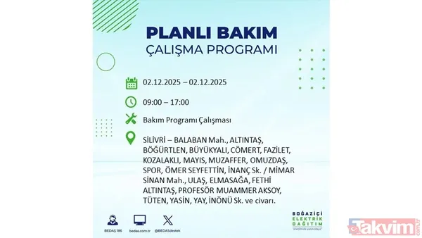 İstanbul elektrik kesintisi 2 Aralık: 8 saat yok! Gaziosmanpaşa, Beşiktaş, Beyoğlu... - 24