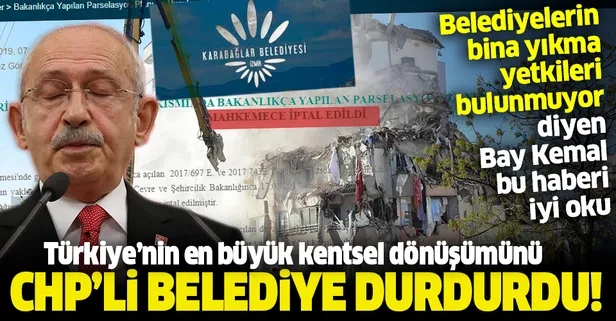 CHP'li Karabağlar Belediyesi'nin Türkiye’nin en büyük kentsel dönüşümünü mahkeme kararıyla durdurduğu ortaya çıktı