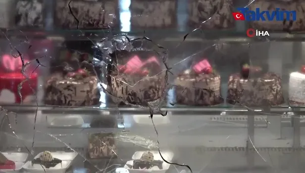 Samsun'da pastaneye pompalı tüfekle saldırı! O anlar kamerada
