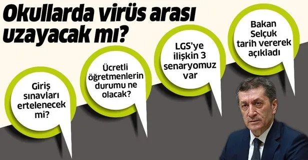 Son dakika: Okullarda koronavirüs arası uzayacak mı? Bakan Selçuk tarih vererek açıkladı