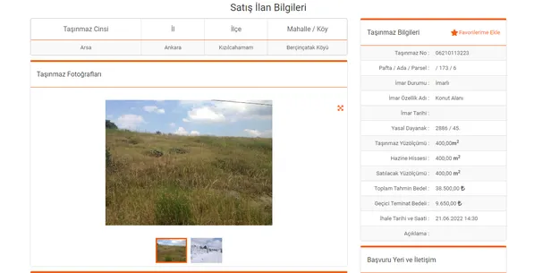 40-50-60 bin TL’ye Ankara, Sivas, İzmir, Aydın'da satılık kelepir arsa ilanları! Milli Emlak, hazine arazilerinin satışı...-6
