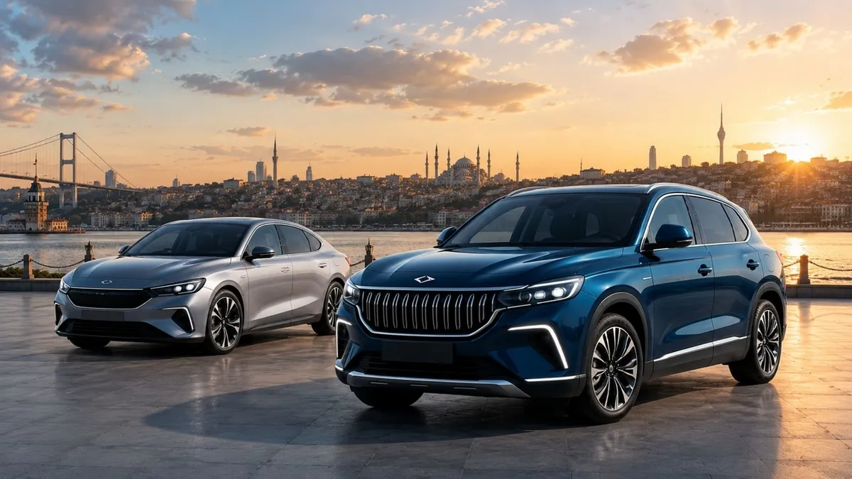 TOGG fiyat listesi Haziran 2026 modelleri için bir oto galeri showroom'unda sergileniyor