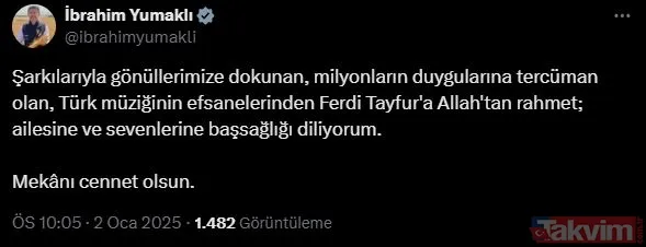 Ferdi Tayfur'un vefatı sonrası Türkiye yasta! Bahçeli'den taziye mesajı: "Bir parçamı alıp götürdü" - 9