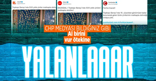 Sözcü'nün "Topkapı Sarayı’nda 500 yıllık çinileri matkapla deldiler!" haberi yalan çıktı!