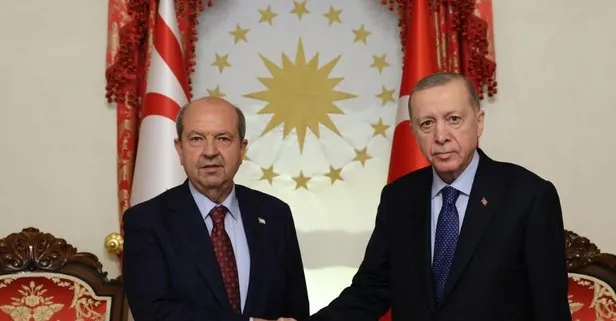 Başkan Recep Tayyip Erdoğan KKTC Cumhurbaşkanı Ersin Tatar ile bir araya geldi