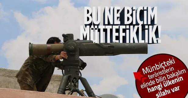 Bu nasıl müttefiklik! Münbiç’teki YPG’li teröristlerin elinde ABD yapımı TOW tanksavar!