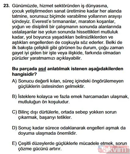 2019 YKS TYT soruları ve cevapları burada! Türkçe, Sosyal Bilimler, Matematik, Fen Bilimleri cevap anahtarı - 25
