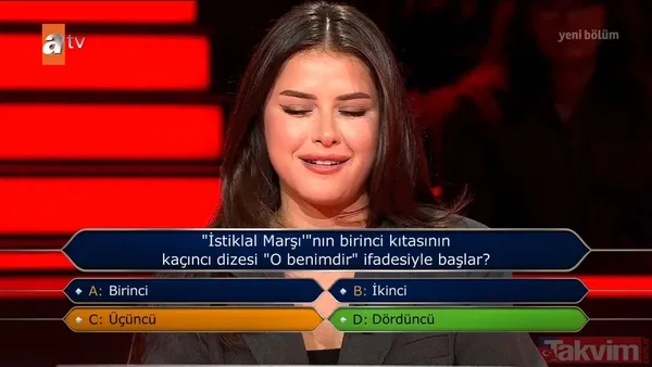 Kim Milyoner Olmak İster'de İstiklal Marşı sorusunda elendi! Aceleci yarışmacı bakın hangi yanıtı verdi - 17
